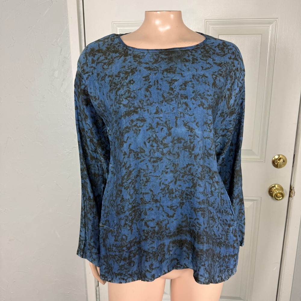 dosa Women's Shirt 2 Small Lagenlook Bohemian Long sleeve Dyed Z4-19